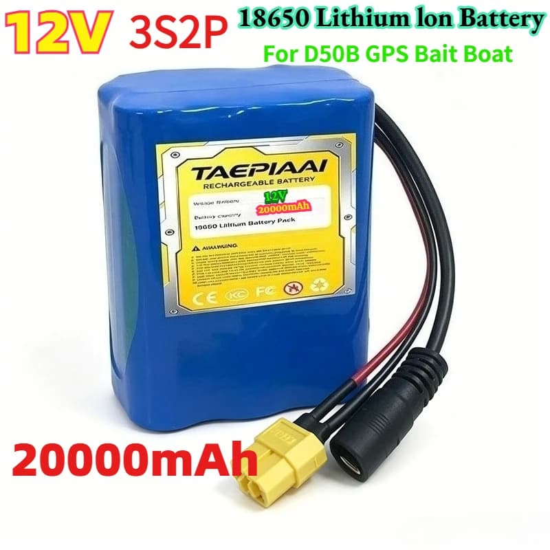 3S2P 12V 20000mAh for D50B GPS Bait Boat 18650 Lithium Battery Pack Elevator Intercom Video Doorbell Emergency Light Emergency