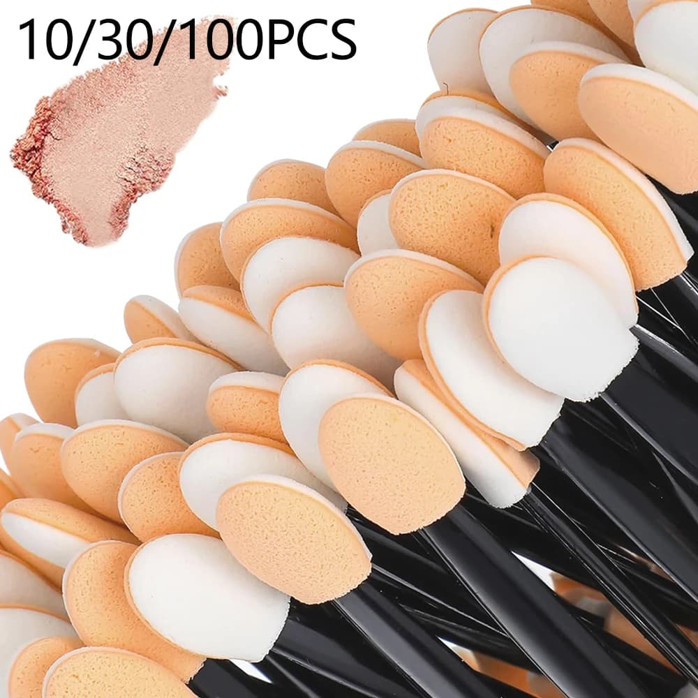 10/30/100pcs Double End Shade Brush Applications for Shade 6.2cm Sponge Brushes for Makeup for Women Cosmetic Beauty Tool