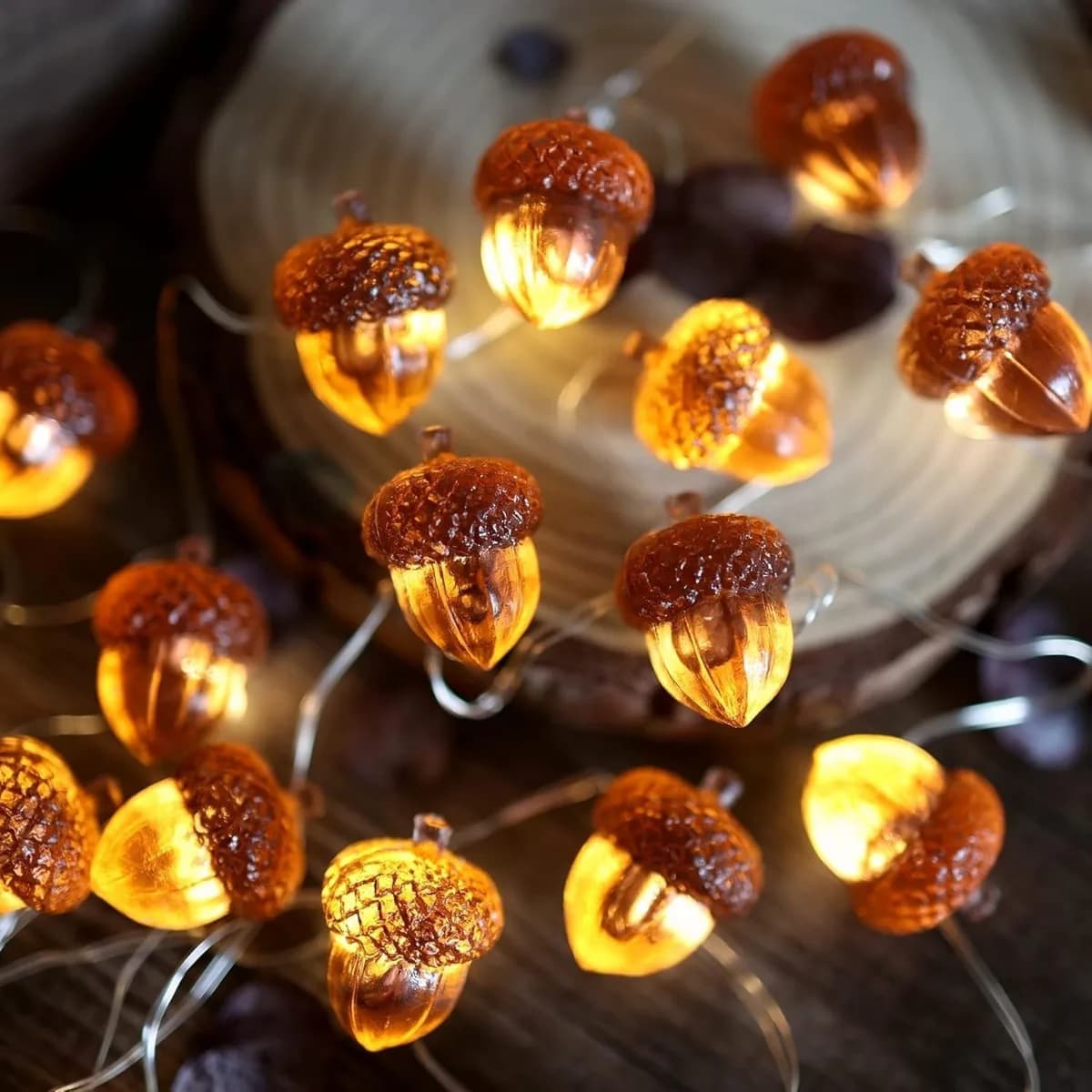 30 leds Acorn String Lights decorazioni per il ringraziamento 9.8ft Fall Lights Forest Decor Fairy luci Decorative alimentate a batteria per