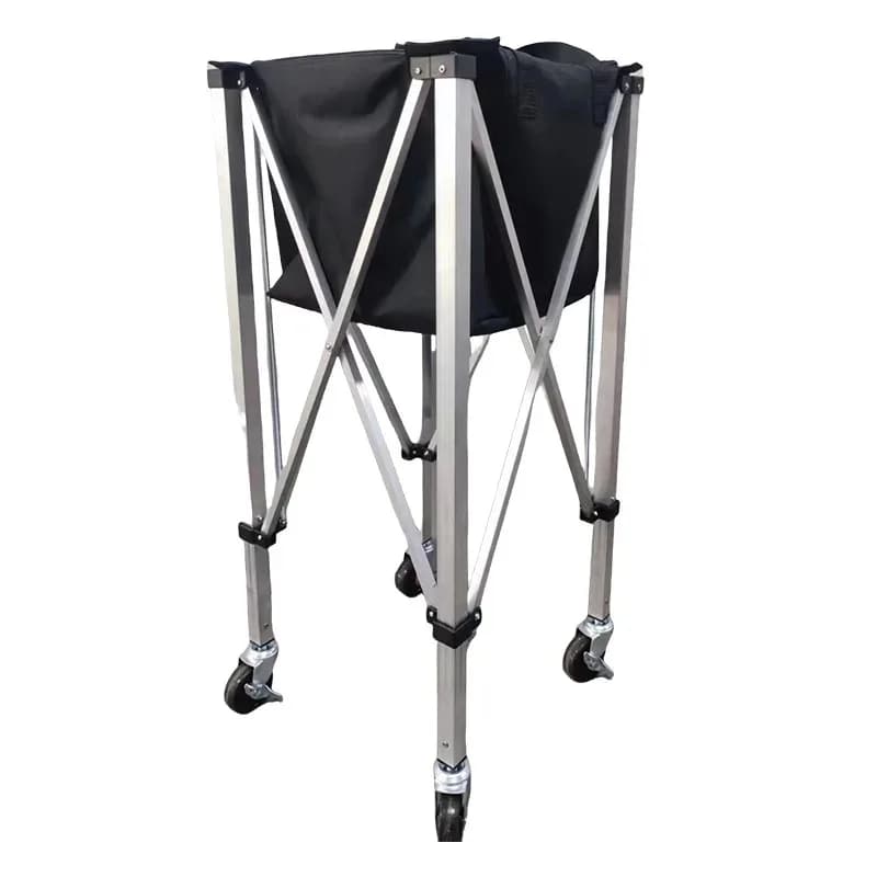 Carrello Pieghevole per Palline da Tennis con Ruote, Cesto Portapalline, Trolley Portatile per Baseball (Senza Palline)