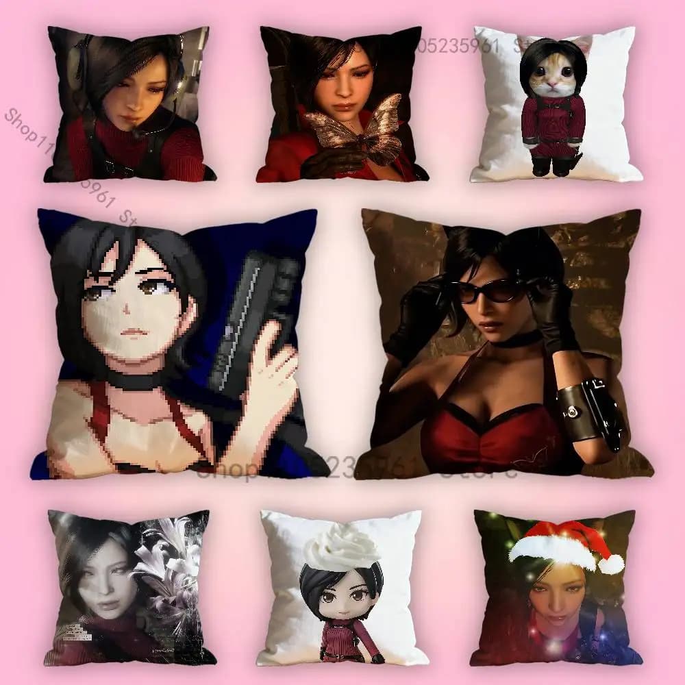 Ada Wong R-Resident E-Evil 4 pillowcases per bedroom, living room, sofa, home decorations, polyester cushion lining with zipper