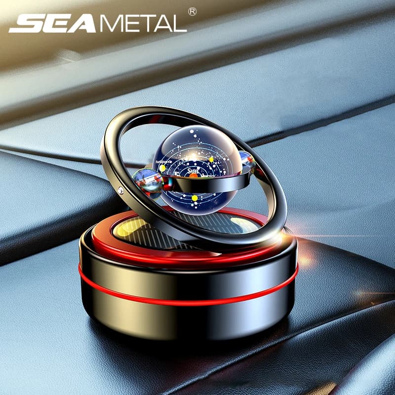 SEAMETAL Deodorant for Eco-friendly Car Solar Automatic Rotation Diffuser of Essential Oils Fragrance for Dashboard