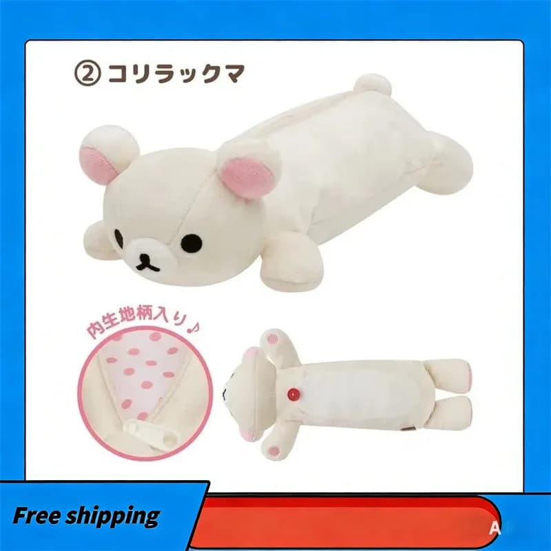 Astuccio portapenne Kawaii Rilakkuma Bear Sister Cat, astuccio per ragazze, custodia per penne, astuccio portapenne a forma di cartone animato, carino, per la scuola, idea regalo.