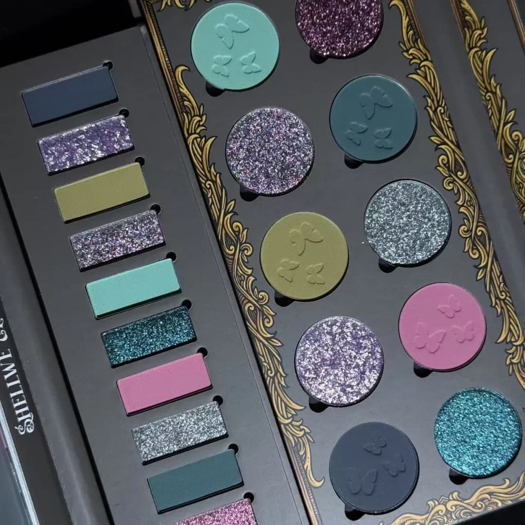 Palette di ombretti Shellwe Makeup Farasha Collection, ombretto glitterato, palette di ombretti, trucco coreano, kpop, maquillage, rosa, NIENTE