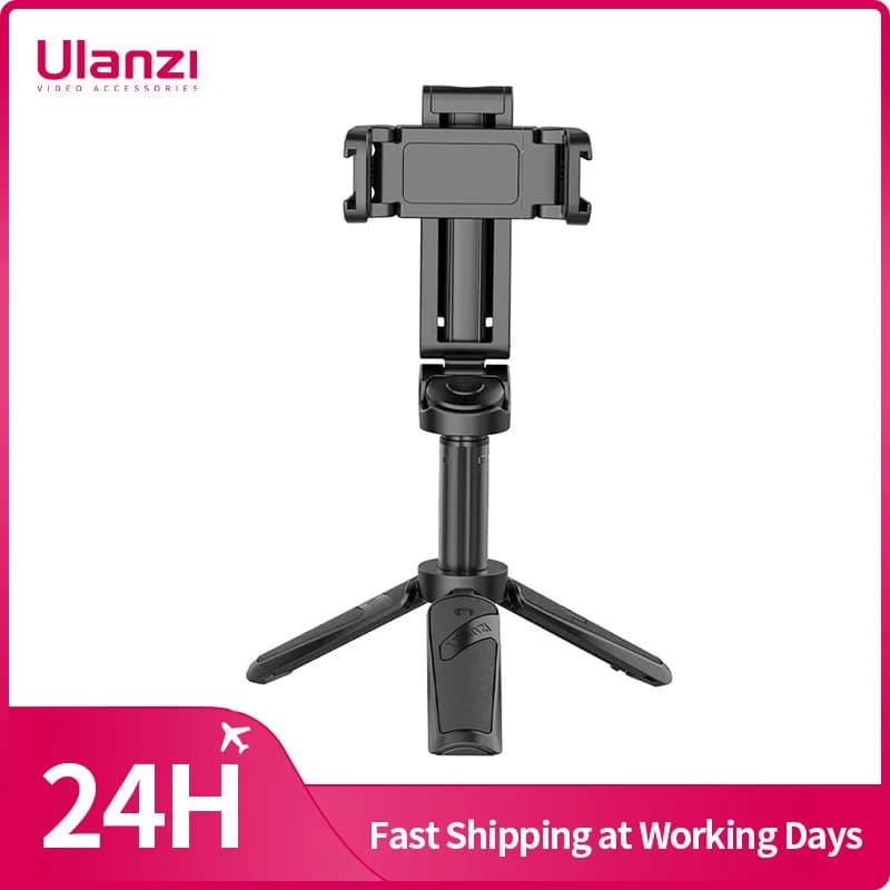 ​ Treppiede Ulanzi JJ02 con selfie stick wireless piegato a distanza per smartphone iPhone Android con clip per telefono scarpa fredda