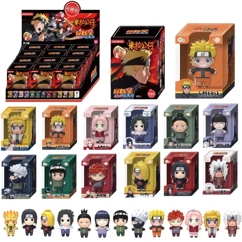JANDOOM Naruto Shippuden Mini Figure Blind Box Collectible Anime Doll Naruto Sasuke Sakura Kakashi Itachi Cute Toy Birthday Gift