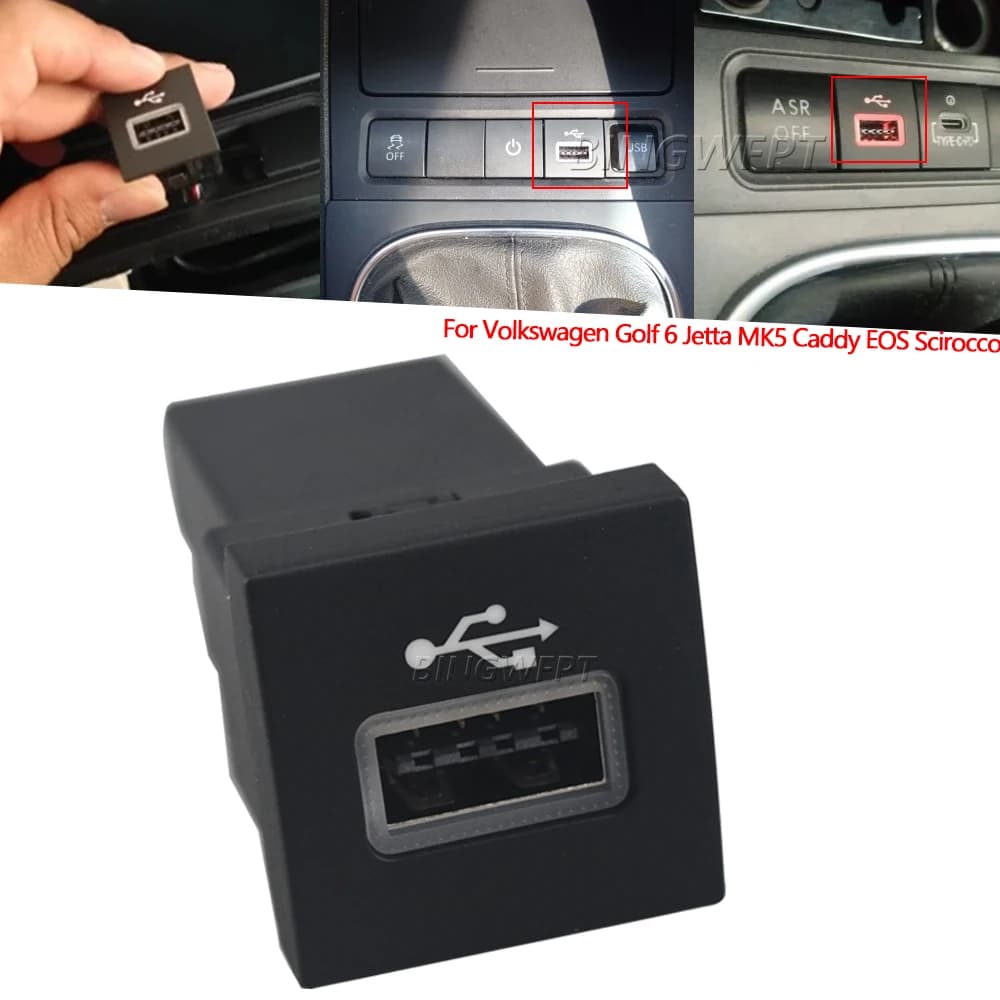 Per Volkswagen Golf 6 Jetta MK5 Caddy EOS Scirocco Auto Adattatore di Ingresso USB Audio Radio u-disk flash Presa Interfaccia Cavo Musicale