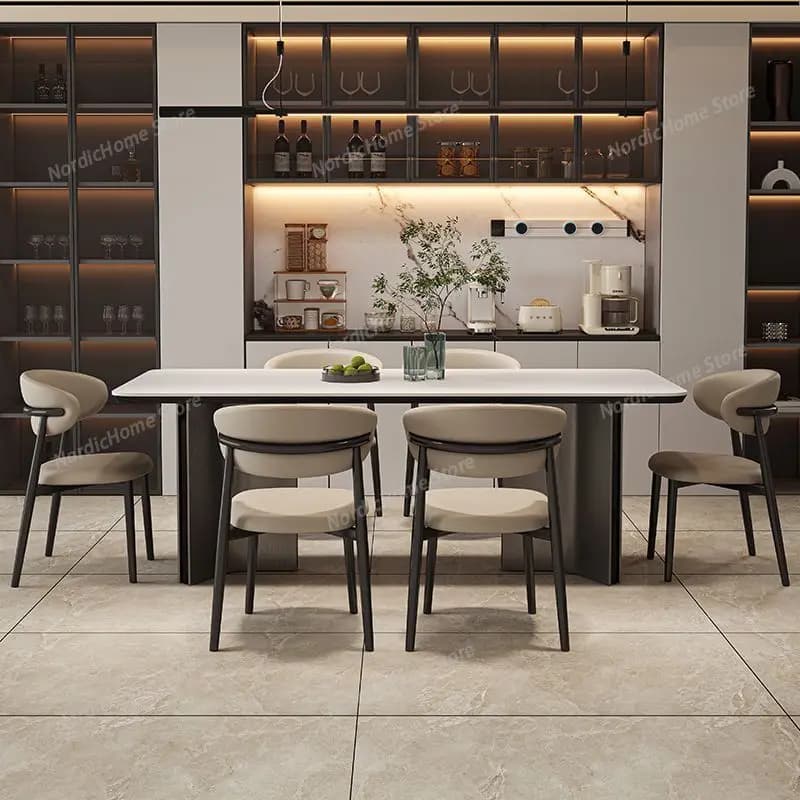 Tavoli da Pranzo di Design Quadrati con Gambe di Lusso, Tavoli da Pranzo Rotondi di Lusso, Tavoli Moderni Salvaspazio, Mesa Comedor, Mobili di Lusso per la Casa