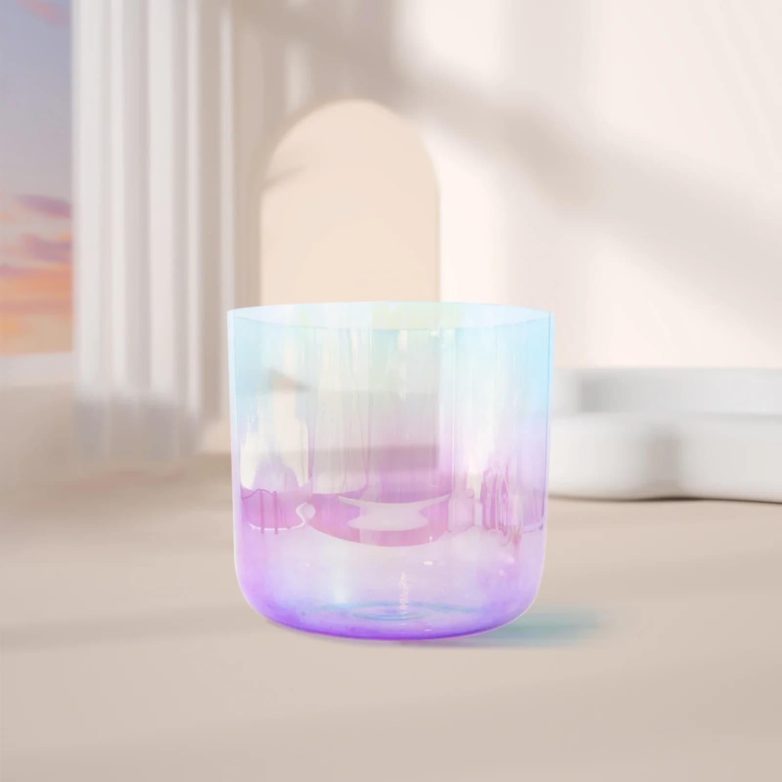 STAR LINKUP Gradient Alchemy Clear Crystal Singing Bowl Cosmic Light Sound Healing Bowl for Anxiety Stress Relief And Meditation
