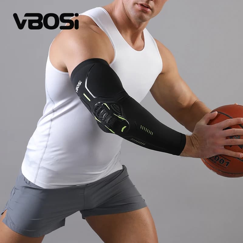 1 piece men's crashproof honeycomb sport elbow arm elastic sleeve support protection for basketball volleyball