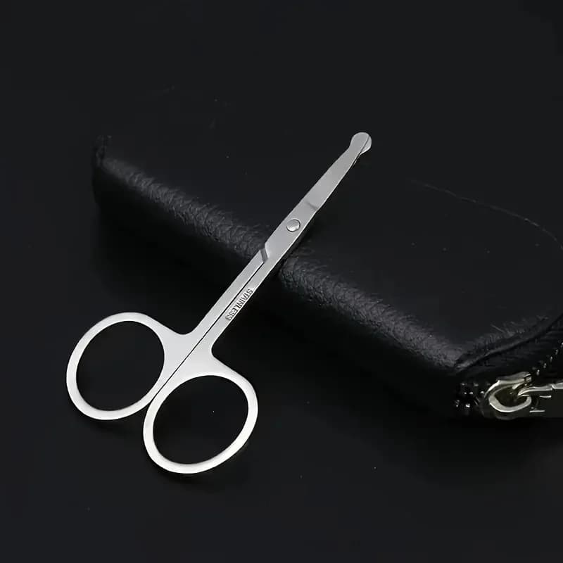 Round head black nose hair cutters, stainless steel safety nose cutters for men and women
