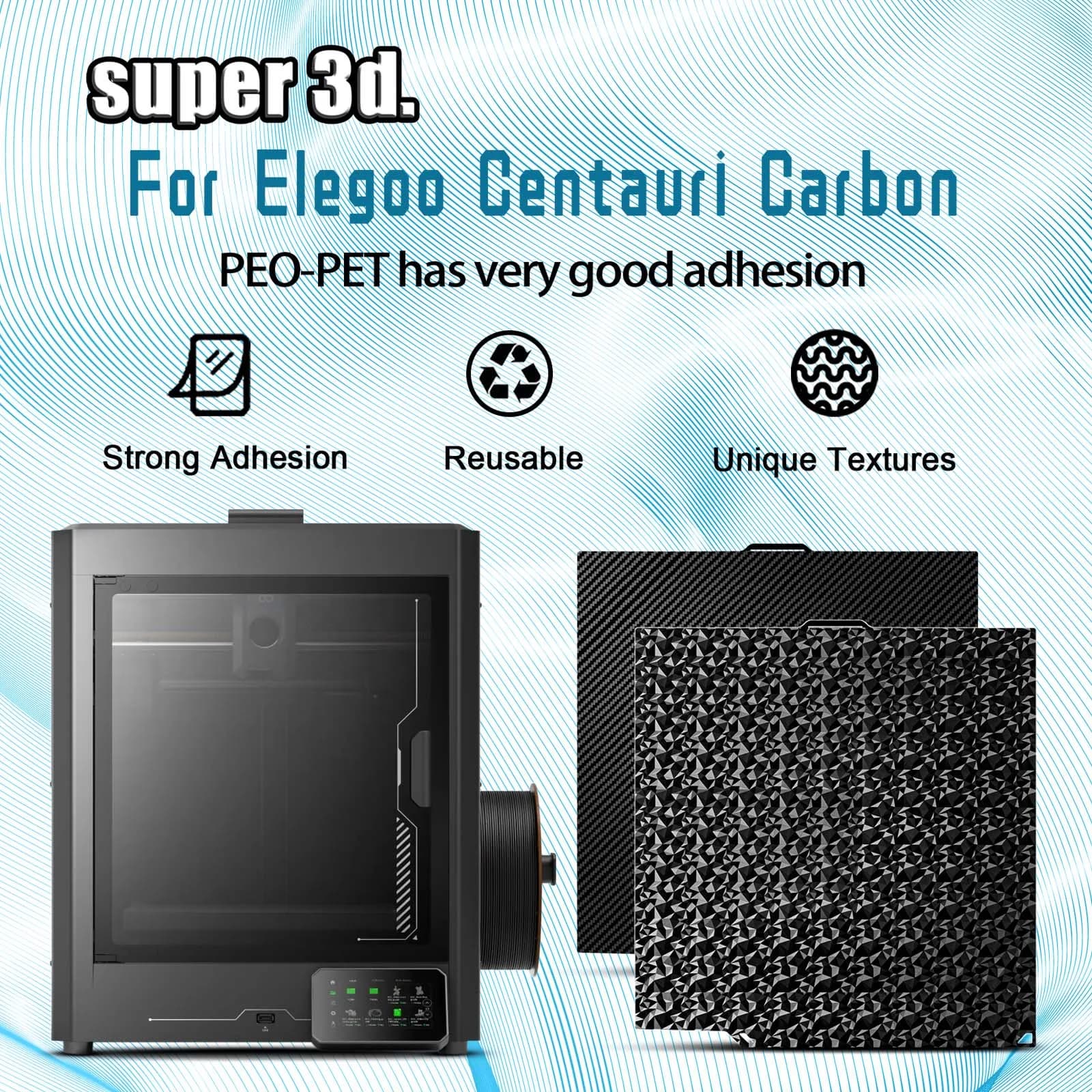 Piastra di costruzione 260x271 per piastra in carbonio Elegoo Centauri Foglio PEO liscio PEI PET per piastra di costruzione Heatbed per stampante 3D in carbonio Centauri