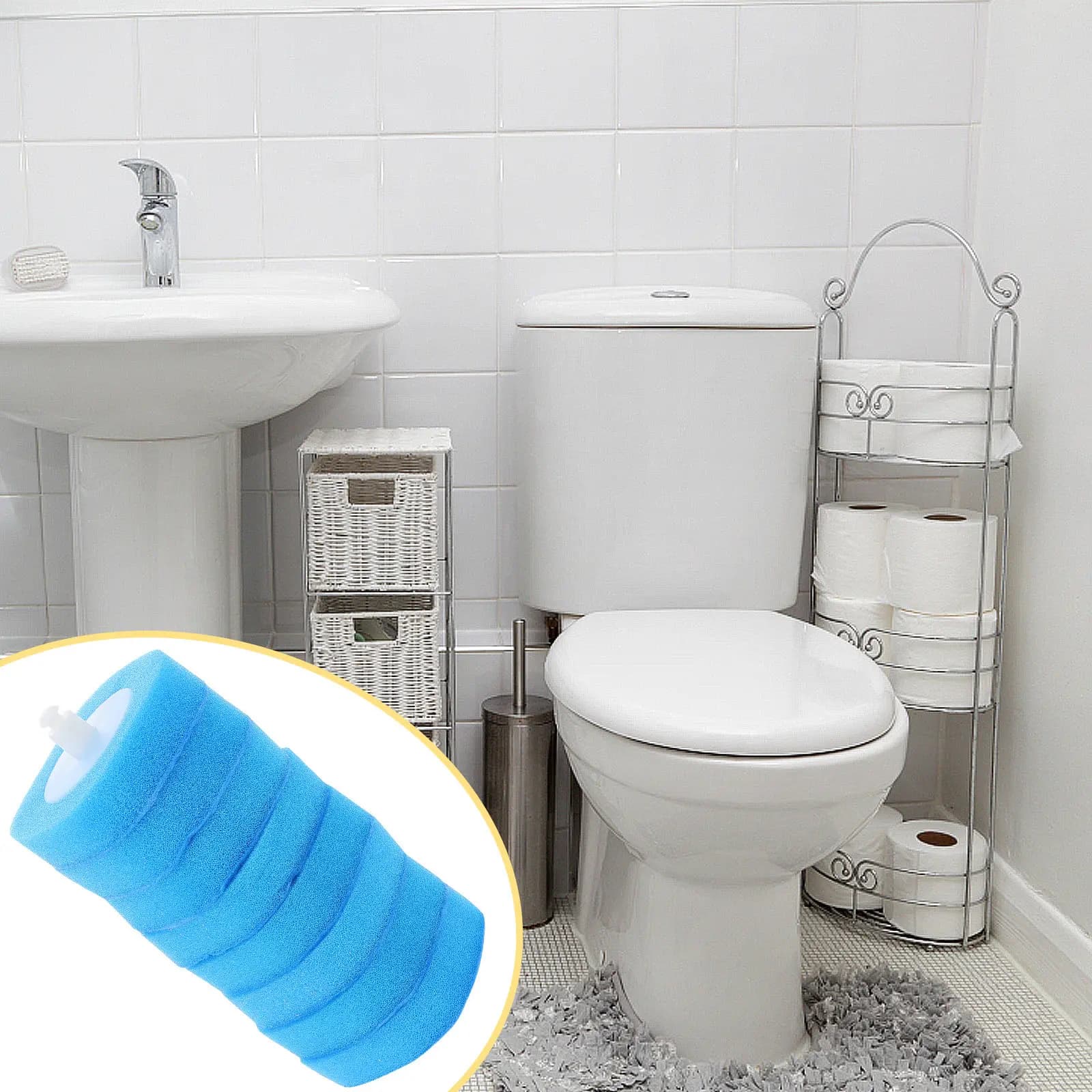 8Pcs Toilet Brush Replacement Heads Disposable Sponge Refills Compatible with Most Wands Effortless Deep Cleaning Toilet Bowl