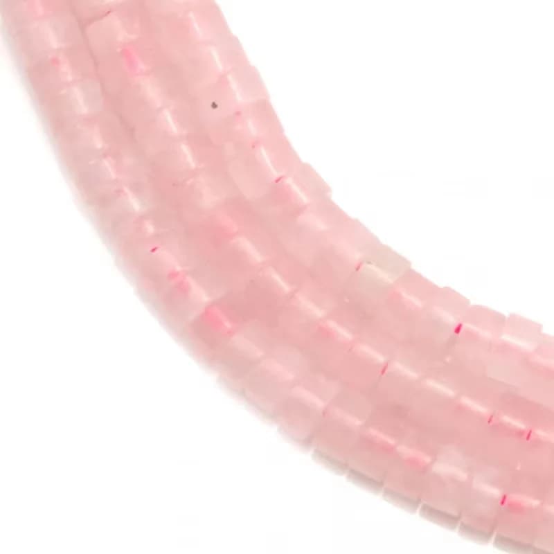Filo di perline di quarzo rosa Heishi 2x4mm, pietra semipreziosa naturale per la creazione di gioielli, braccialetti e orecchini fai da te