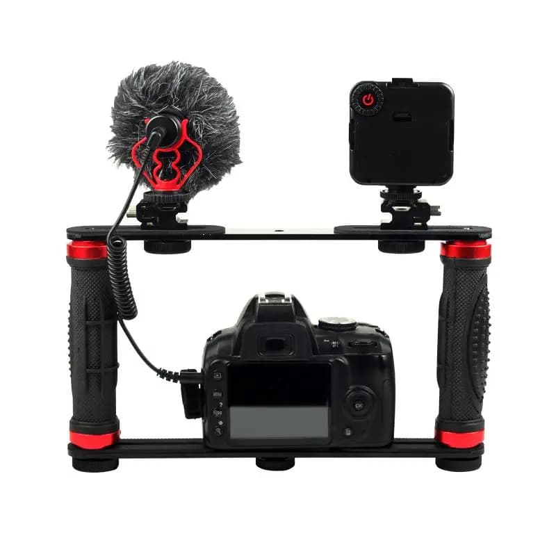 Dual Arm Dive Brace Support for Electric Torch Tray Stabilizer for Sony Gopro SJCAM Action Camera Camcoder Smartphone