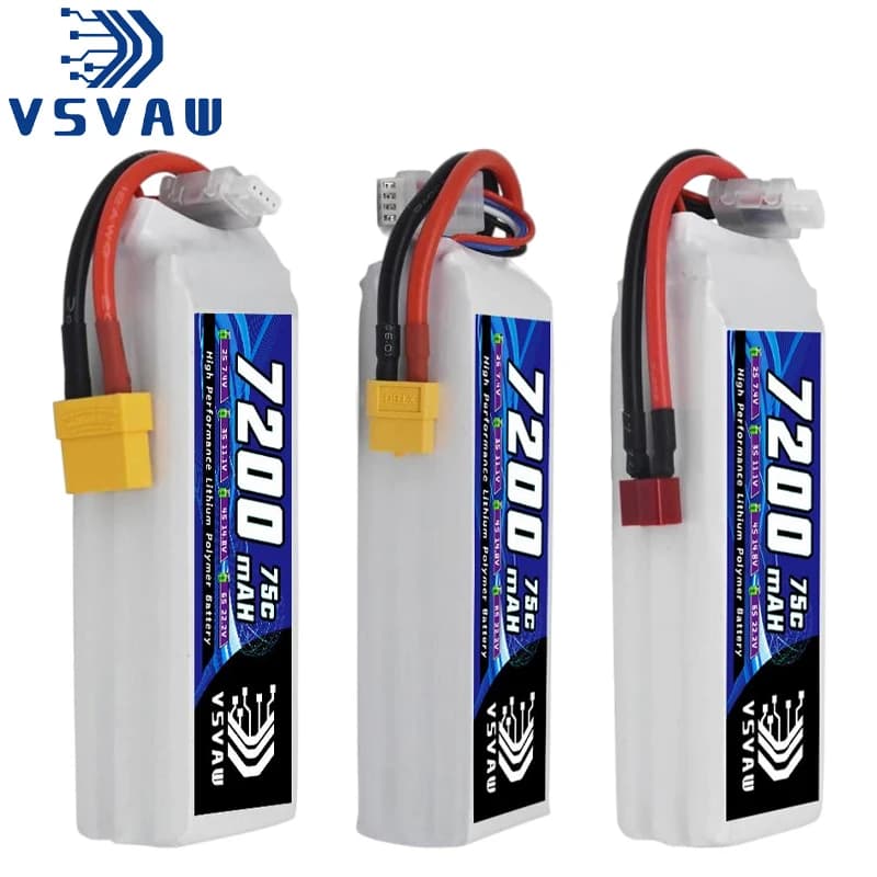 VSVAW 3S Lipo Batteria 11.1V 7200mah RC Batteria 75C Con Connettore XT60 per RC Auto camion Serbatoio RC Aereo droni elicottero