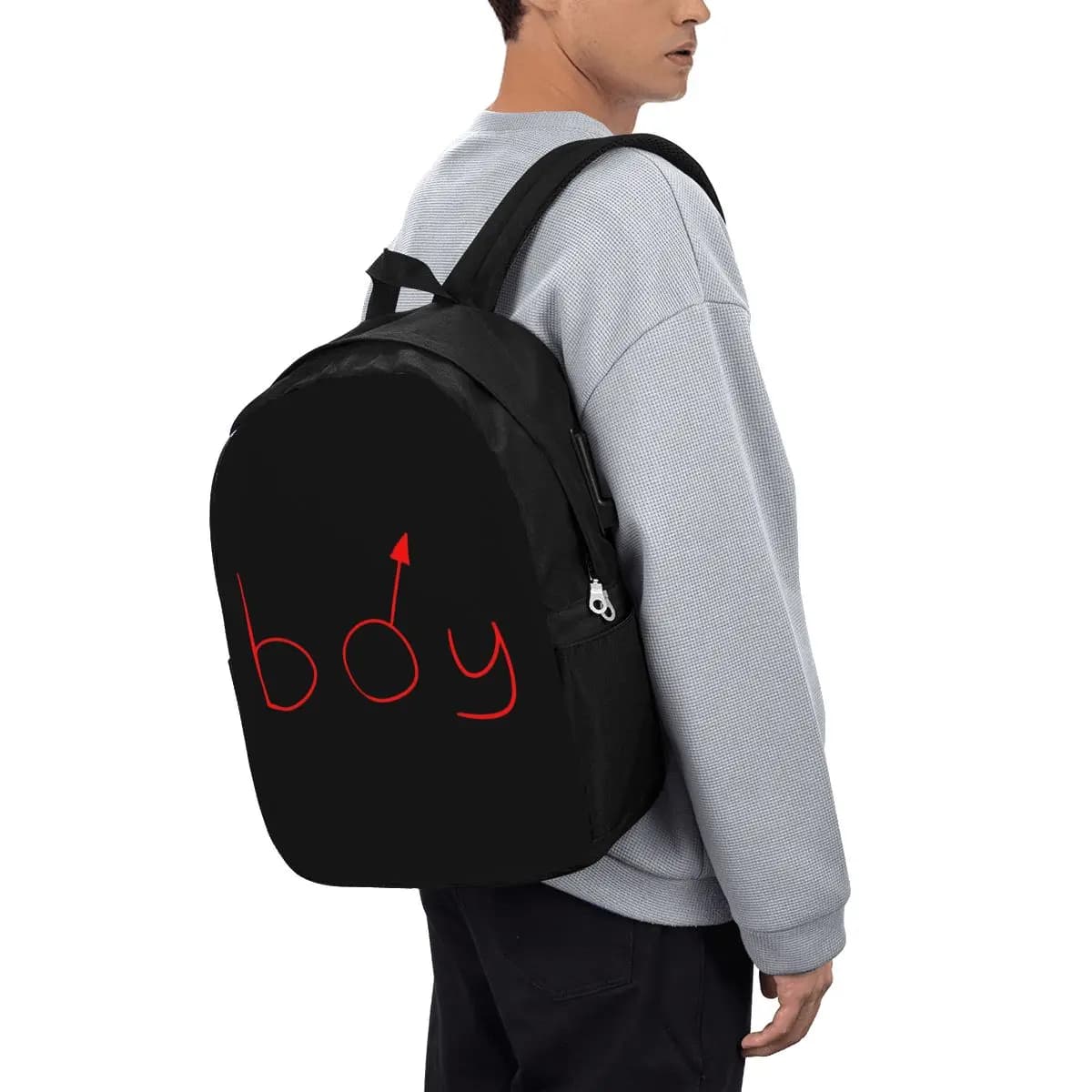Boymoder Zaino con cappello e camicia, borsa da viaggio per notebook, borsa per computer, borsa da scuola per studenti universitari, borse a tracolla per laptop per uomo e donna