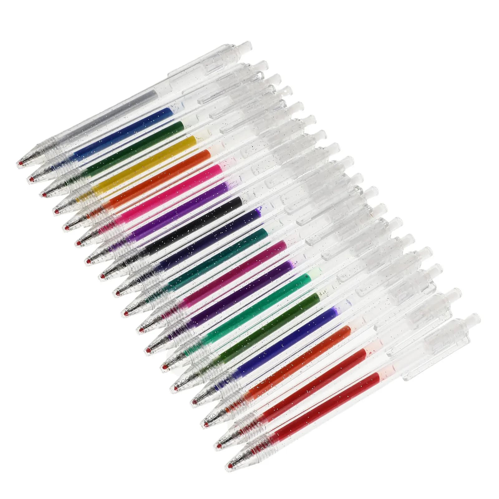 Set di 18 Penne Gel Glitterate, Evidenziatori Metallizzati Brillanti, Punta Fine, Inchiostro a Rapida Asciugatura per Scuola, Ufficio e Diari