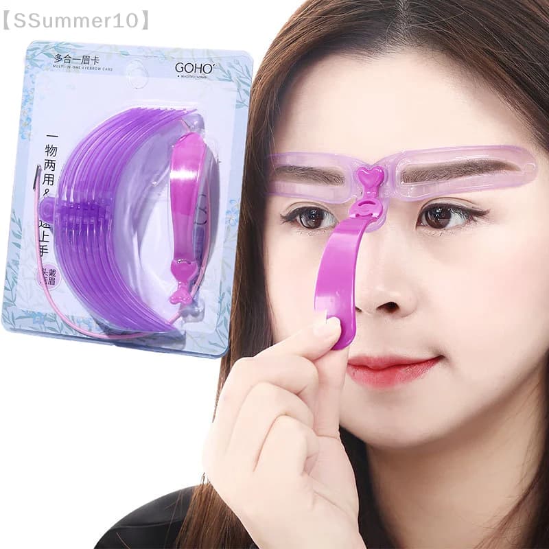 【SSummer10】8-in-1 Reusable Eyebrow Stencil Templates Set - Eye Brow Stamp Shape for Women Makeup Beauty Tools【SS】