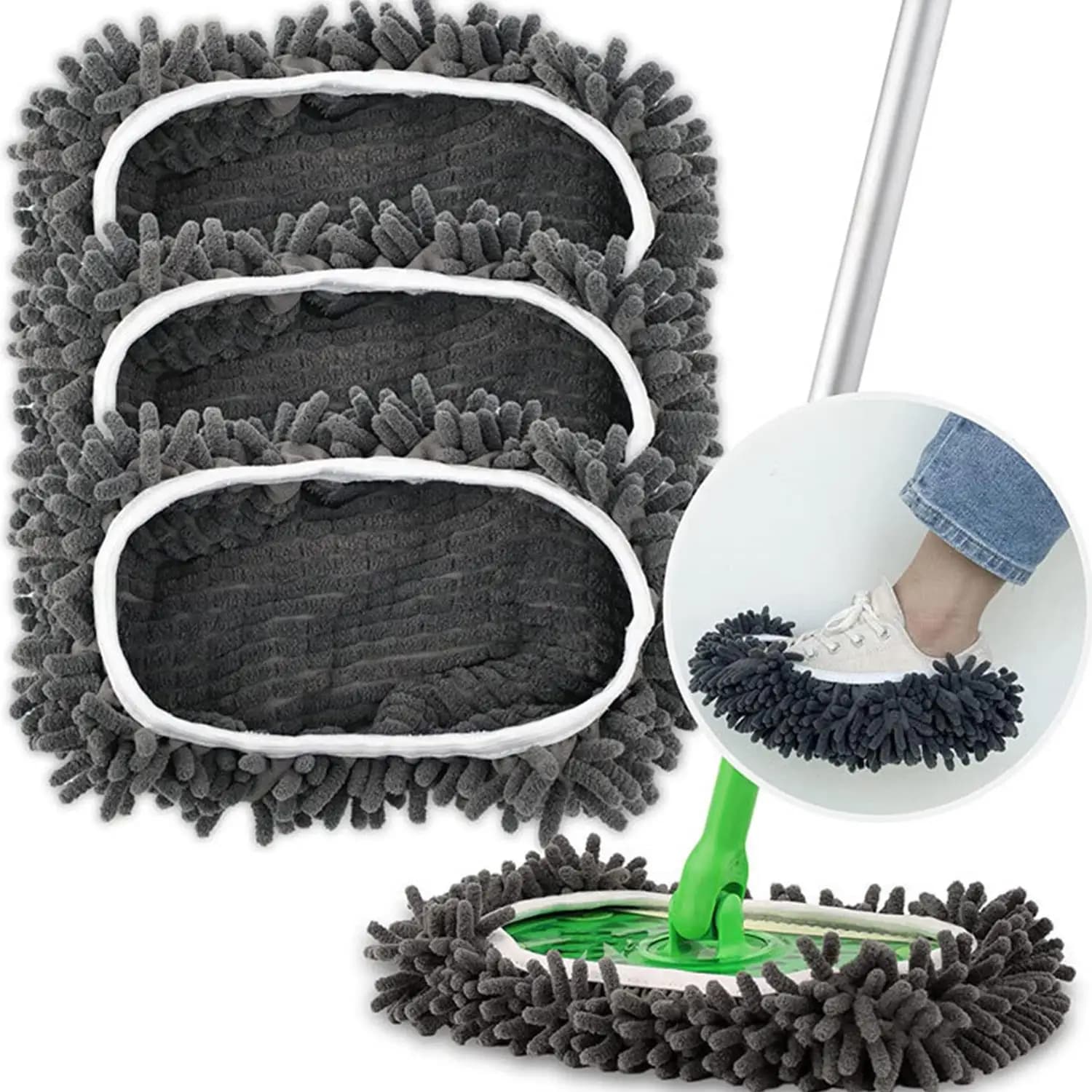 Panno per scopa piatto con fascia elastica ispessita, panno di ricambio per scopa in ciniglia, panni per pulizia, utensili domestici