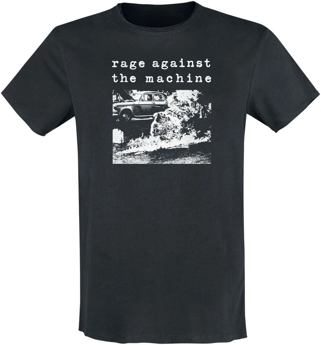 T-shirt in cotone con stampa Rage Against The Machine Burning Car, per uomo e donna, maglietta a maniche corte unisex con stampa Rock Band