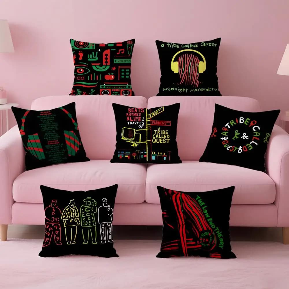 Fodera per cuscino dell'album Band A Tribe Called Quest, tessuto morbido e delicato sulla pelle e cerniera nascosta