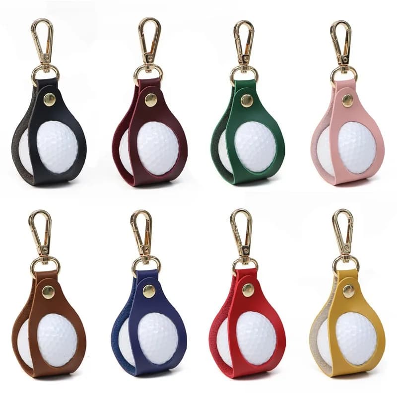 Borsa da golf in pelle da appendere in vita, piccola custodia singola per palline, borsa da golf da esterno in pelle appendibile