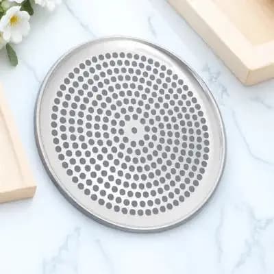 Teglia per Pizza in Lega di Alluminio Forata, Vassoio da Forno Antiaderente per Uso Domestico, Piastra per Pizza in Metallo a Calore Uniforme, Utensile da Cucina