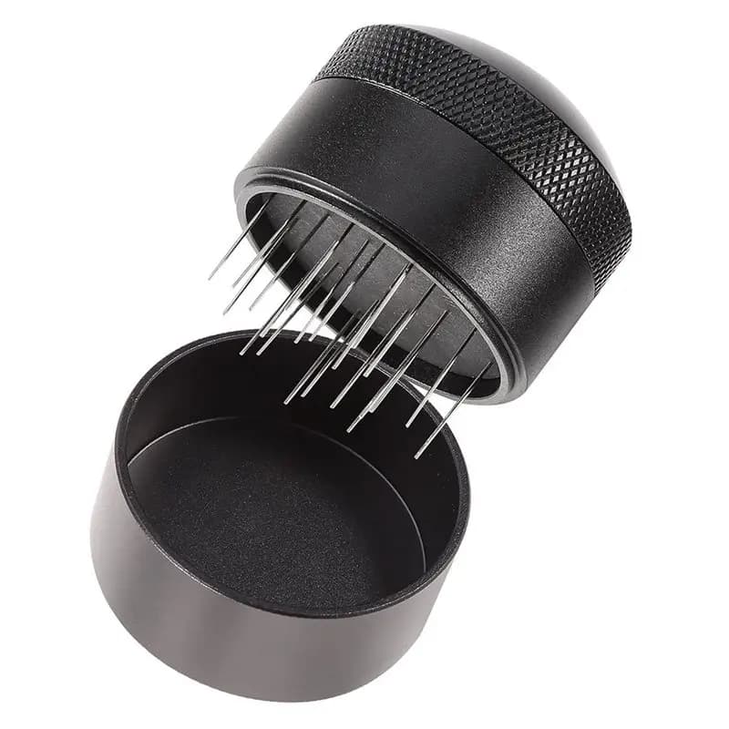 KEOL-Espresso Coffee Stirrer Needle Distributor Tool Accessory With Storage Base For Home Coffee Maker