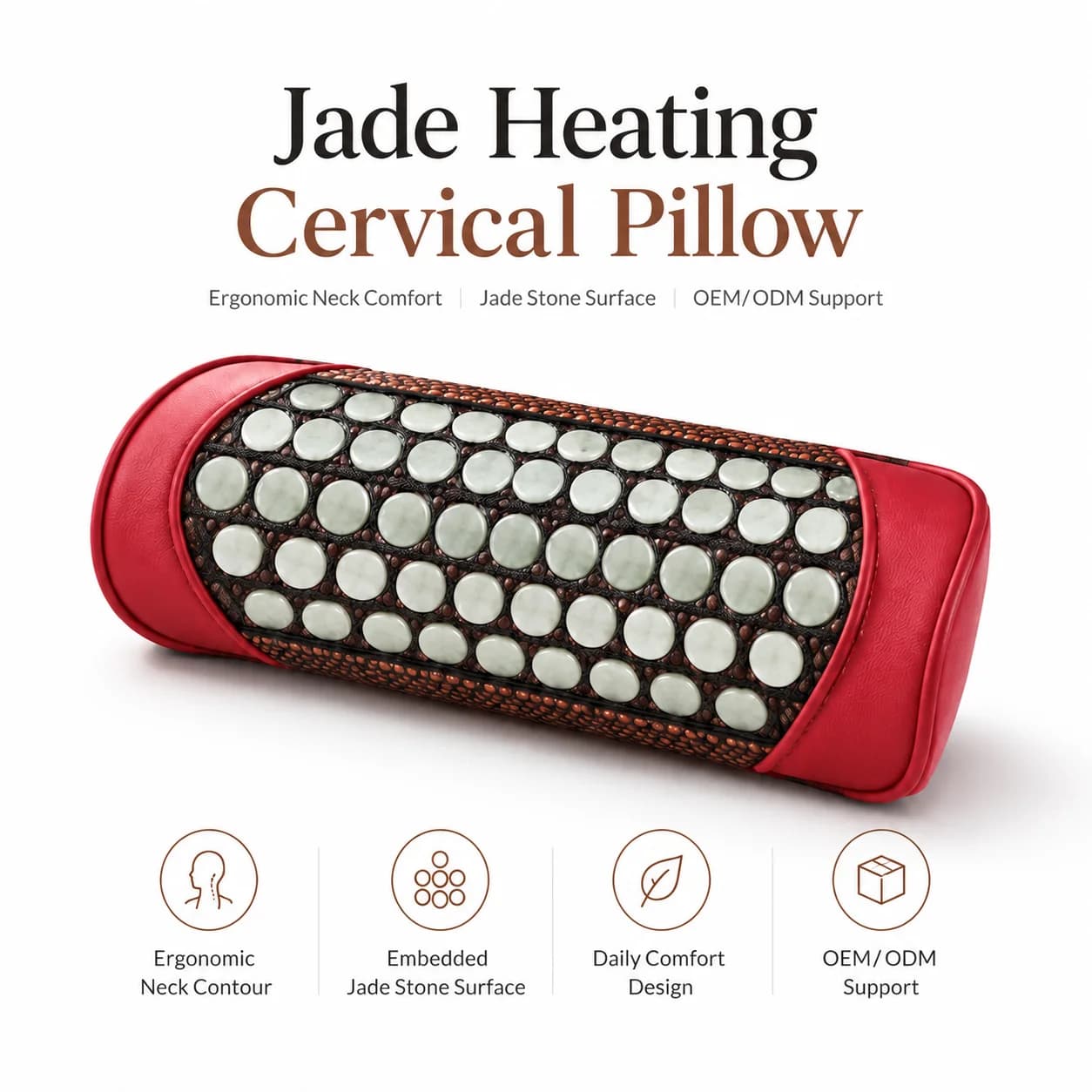 Portable Massage Pillow, Soft Jade Heating, Comfortable Neck Support, 10 Vibration Modes, Cordless Relaxation, Travel Friendly