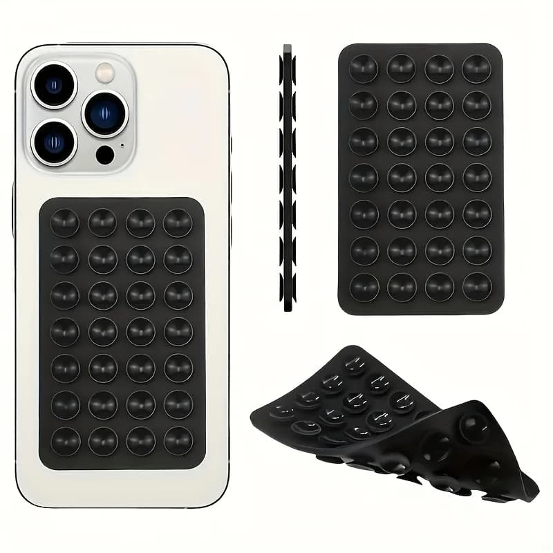 Supporto per telefono con ventosa in silicone a doppia faccia, supporto multifunzionale per auto e scrivania, mani libere per selfie e video