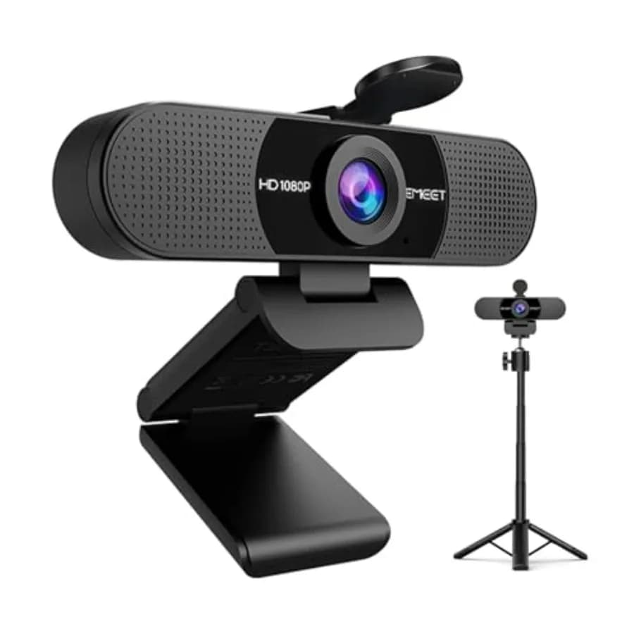 Webcam C960 con Microfono, Treppiede Mini Regolabile in Altezza, Copertura Privacy, Plug and Play con Supporto