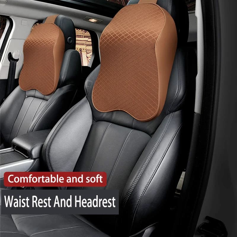 Cuscino per il collo dell'auto Poggiatesta Vita Supporto per sedile in memory foam 3D per poggiatesta da viaggio Cuscino protettivo per il collo del seggiolino auto traspirante