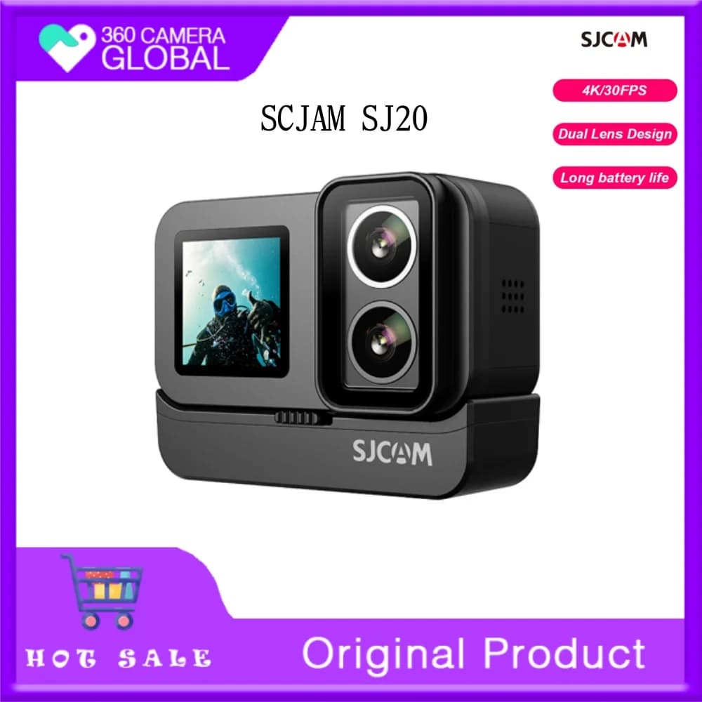 SJCAM SJ20 Double lens sports camera 4K Ultra HD Dash Cam for motorcycle