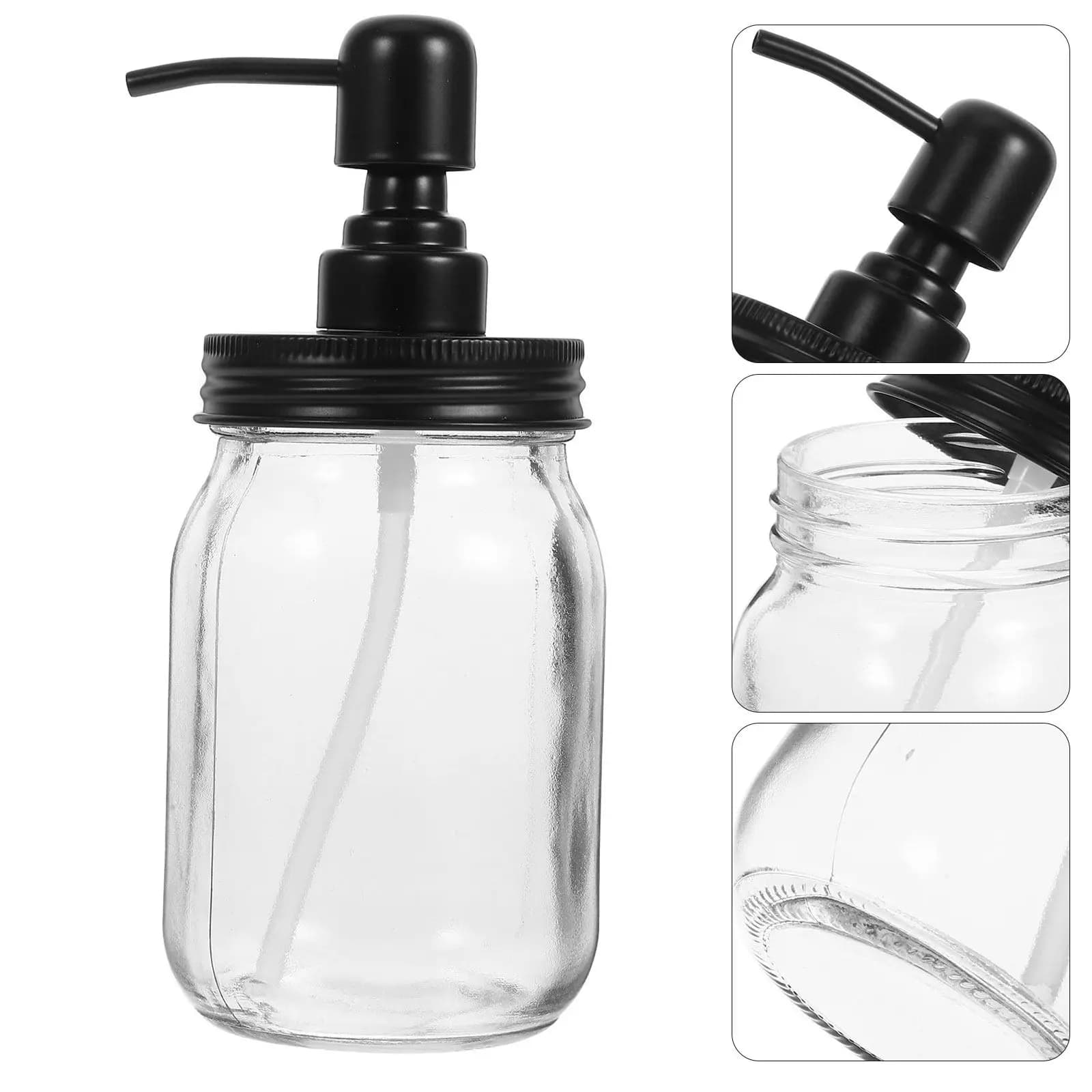 Dispenser di Sapone Ricaricabile in Acciaio Inox, Vetro e PP con Pompa per Sapone Liquido, Shampoo, Lozione, Detersivo per Piatti, Bagno, Cucina, Viaggio