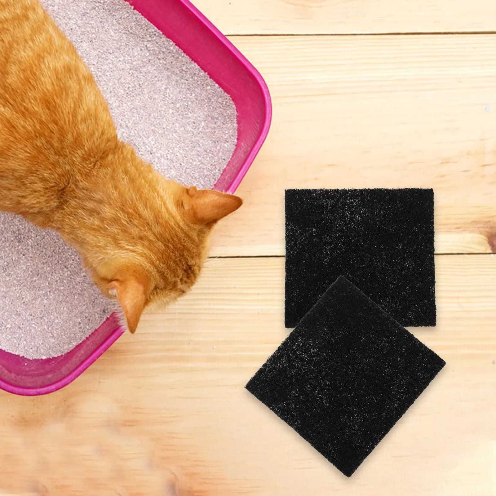 9 pcs Cat Litter Box Scoop Halloween Christmas New Year Cat Litter Box Carbon Filter Cat Litter Box Deodorizer Filter Charcoal
