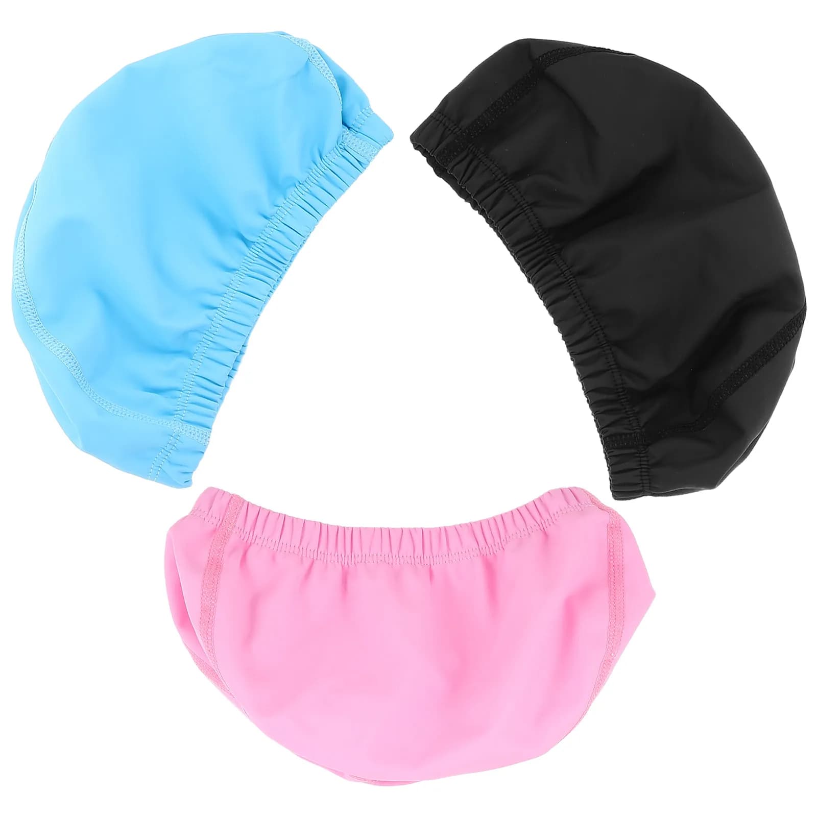 3 Pezzi Cuffie da Nuoto Unisex Grandi Impermeabili in Tessuto Elastico PU per Piscina e Spiaggia, Protezione Capelli, Cuffia Impermeabile