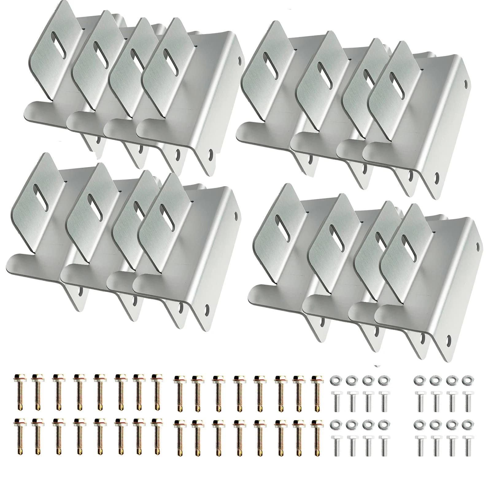 16/8/4Pcs Solar Panel Mounting Bracket Kits,Solar Panel Aluminum Mounting Z Bracket Supporting For Rv, Roof, Boat