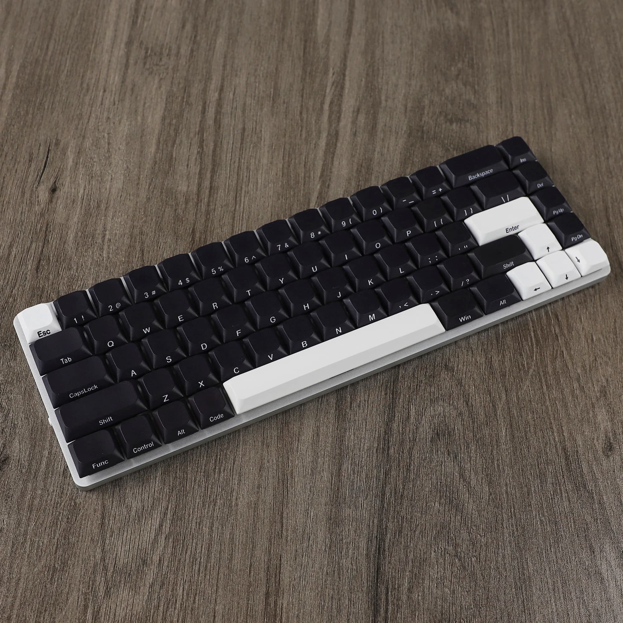 YMDK nero bianco sottile a basso profilo MX PBT Keycap Side Print Dye Sub per tastiera meccanica Nuphy 61/64/75/87/96/104