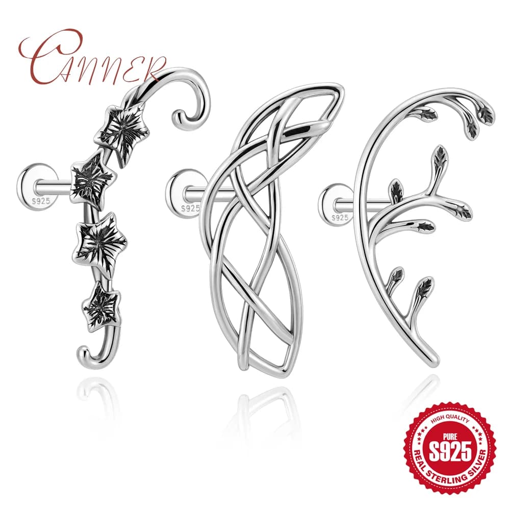 Orecchini a perno CANNER in argento sterling 925 stile gotico con motivo a margherita/linea brillante, gioielli da festa con retro piatto a forma di fiore, regalo per donna