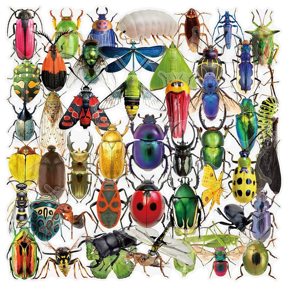 10/30/50pcs simpatico cartone animato insetti scarabeo adesivi impermeabile fai da te laptop telefono bagagli da viaggio auto skateboard decorazione adesivo