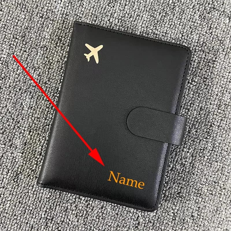 Customized Gold Color Name Passport Holder Multifunctional Passport Cover with Credit Card Holder Case Travel Wallets