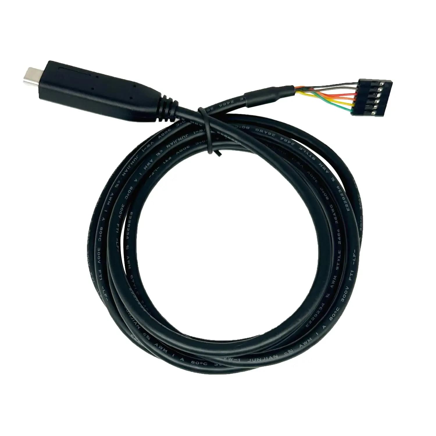 Cavo Seriale USB-C a TTL UART 3.3V TTL-232R-3V3 con Chipset FT232, Connettore a 6 Vie con Passo da 0.1" (2.54mm), 1.8m