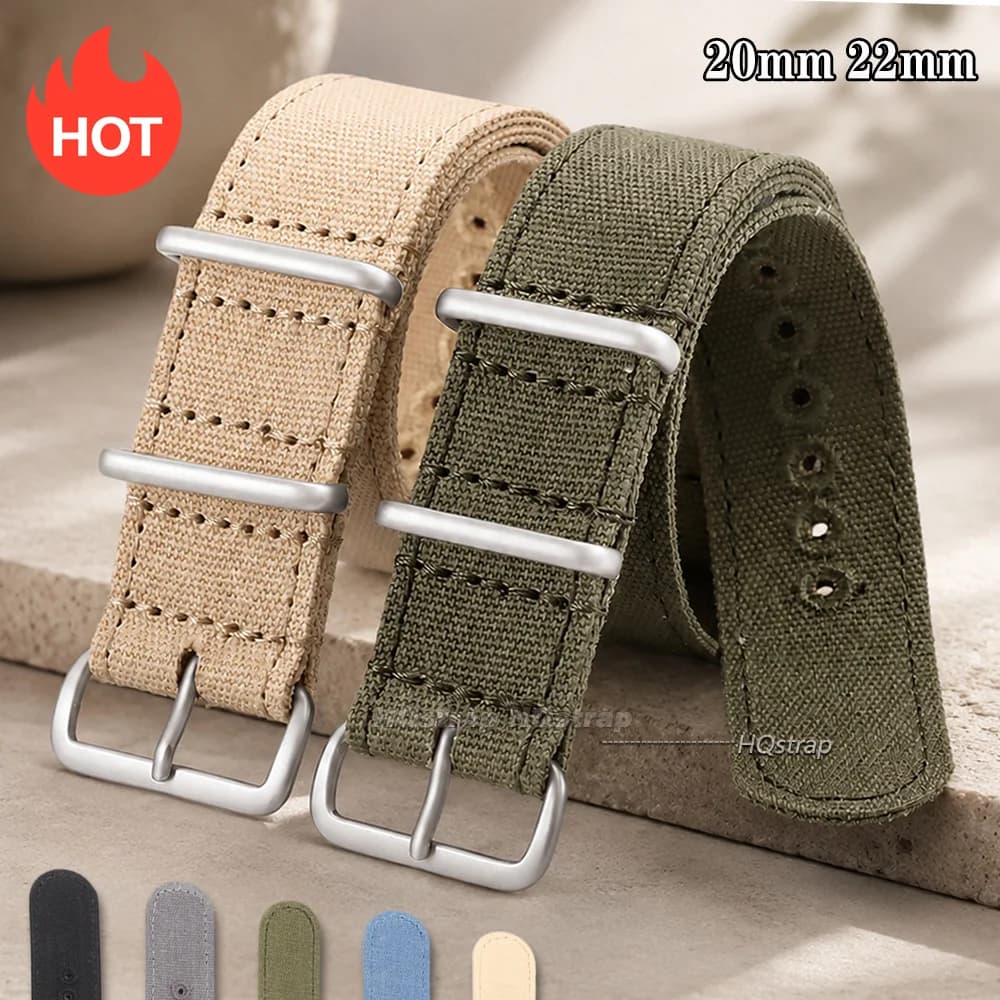 Nylon Fabric Watch Strap 20mm 22mm Universal Bracelet Sport One Piece Soft Canvas Wrist Band for Women Men Wristband Accessories