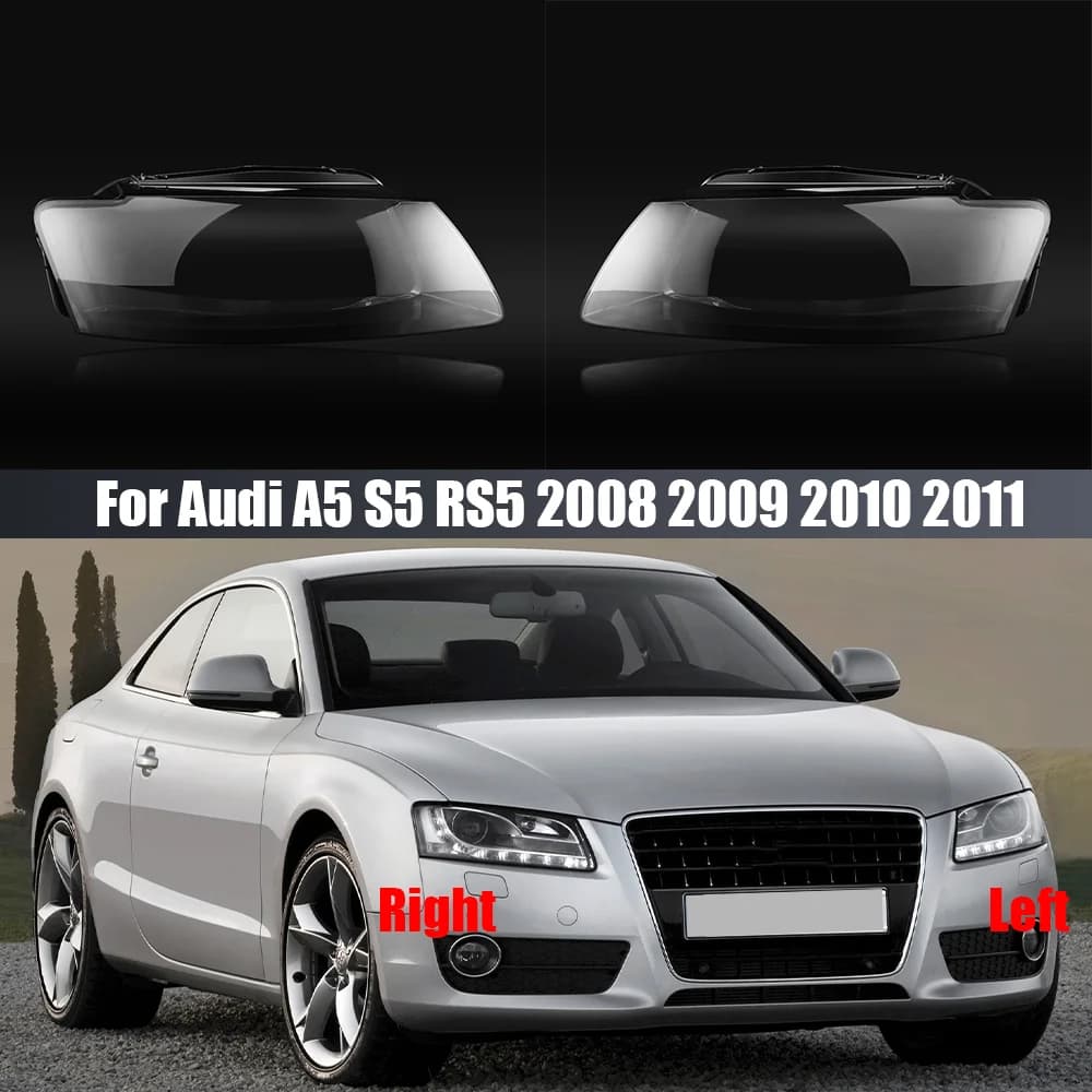 Per Audi A5 S5 RS5 2008 2009 2010 2011 copertura faro anteriore paralume trasparente paralume lente Shell Plexiglass