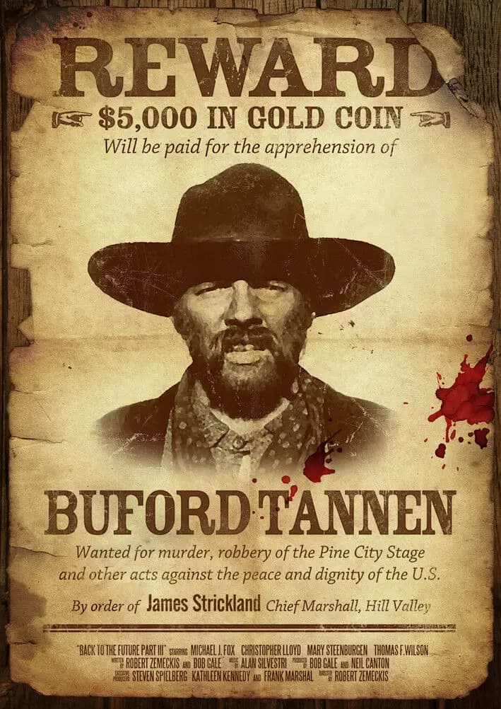 Buford "Mad Dog" Tannen Stampa artistica su tela Poster per soggiorno Decorazione della parete di casa Immagine