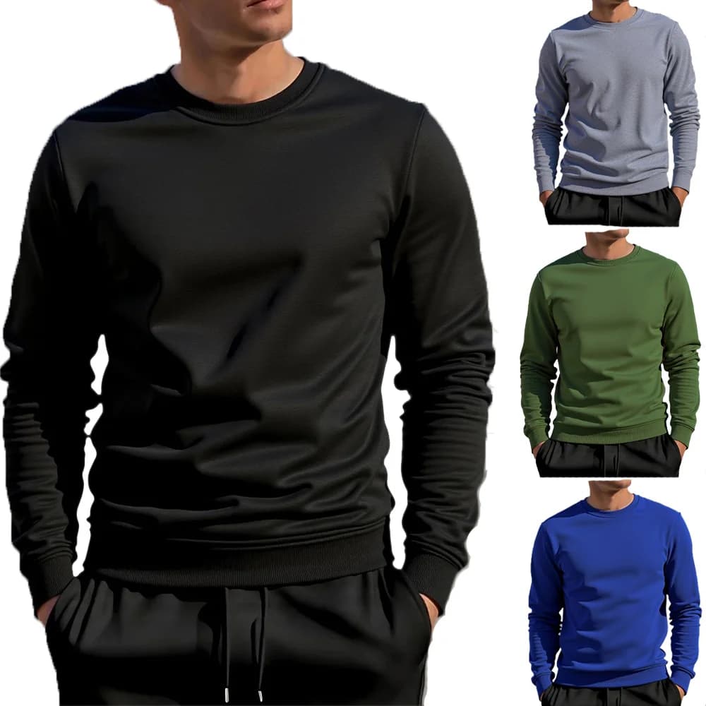 Felpe casual da uomo Primavera Autunno Felpe con cappuccio girocollo Manica lunga Pullover basic solido Top da jogging Uomo Streetwear