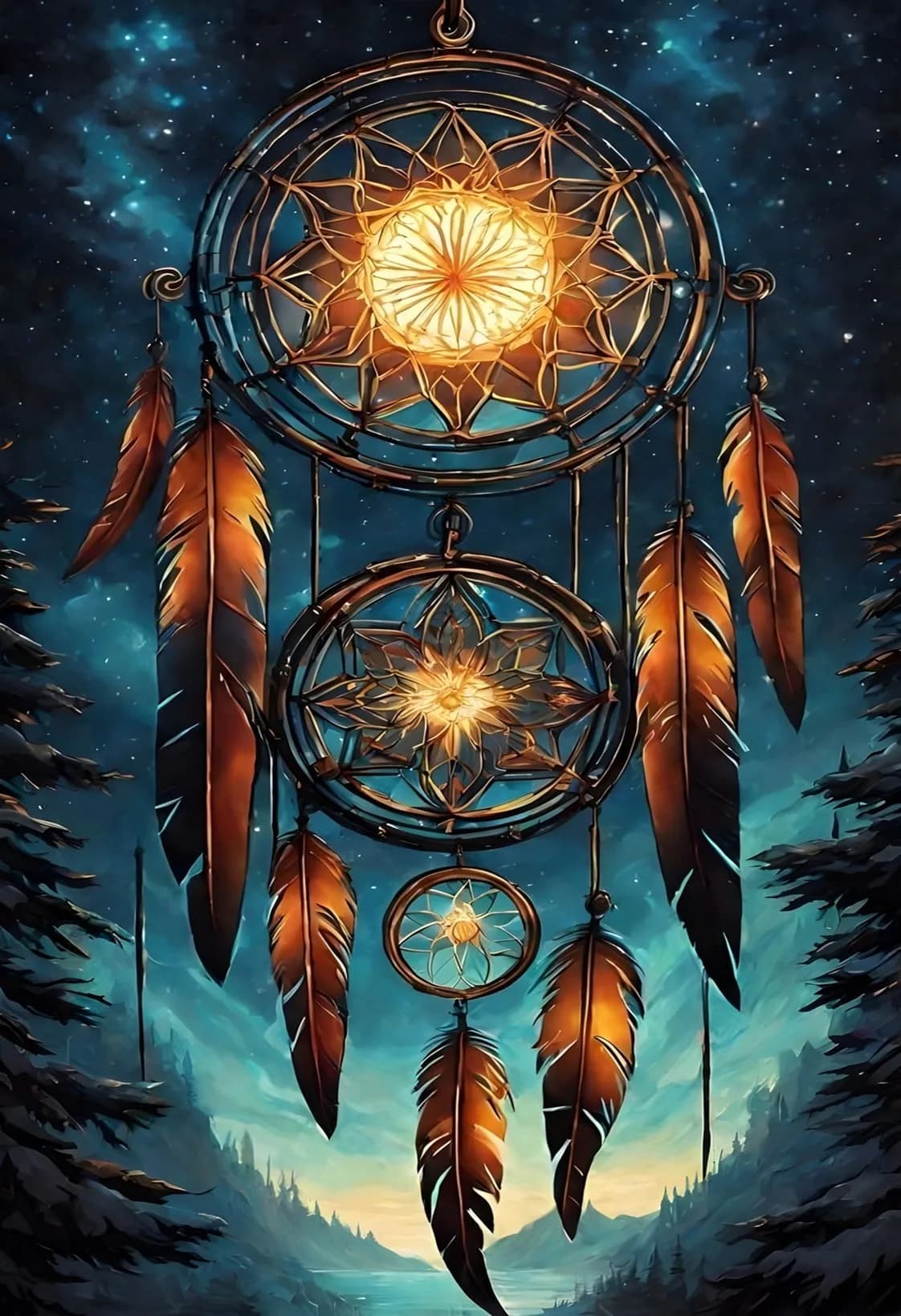 JMINE Div 5D Indian Dream Catcher Feathers galaxy Full Diamond Painting cross stitch kits art scenic 3D paint by diamonds
