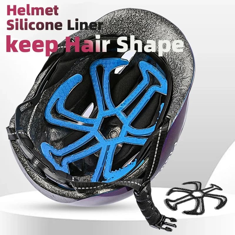Casco da moto antiurto con rivestimento in silicone, flessibile, resistente alle deformazioni, rivestimento per casco da ciclismo, ben ventilato