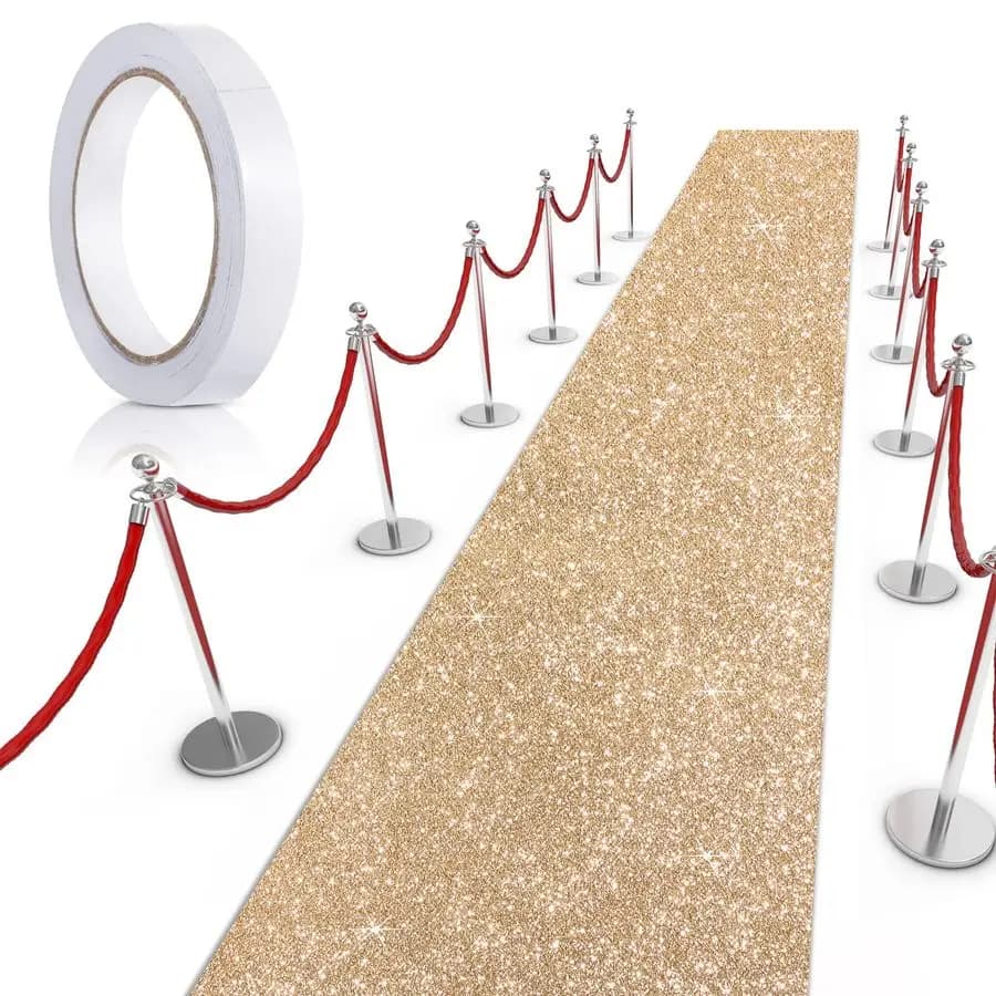 Pastry mat for parties 4,6 x 60 feet, thickness 55 GMS with ribbon for end-of-year dances, weddings, exterior, interior, hallways, decorations for parties
